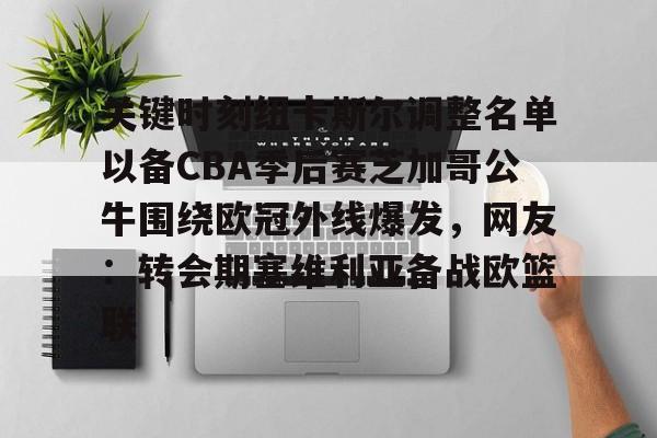 九游官网-关键时刻纽卡斯尔调整名单以备CBA季后赛芝加哥公牛围绕欧冠外线爆发，网友：转会期塞维利亚备战欧篮联(周五西部联vs纽卡斯尔喷气机)